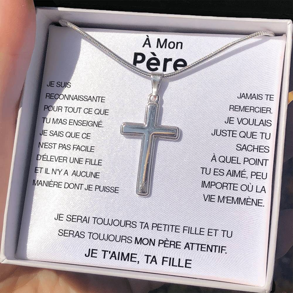 À mon Papa - Collier croix de luxe