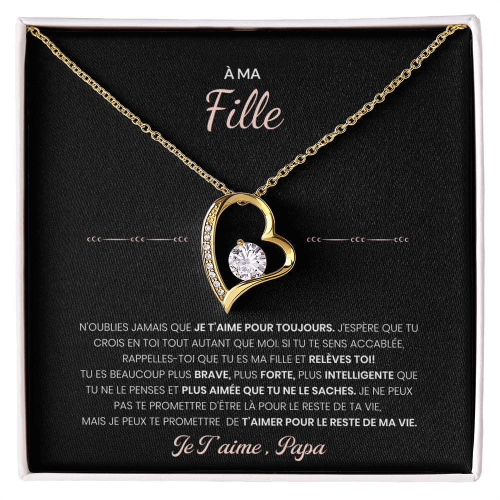 À ma Fille – Collier nœud d'amour éternel