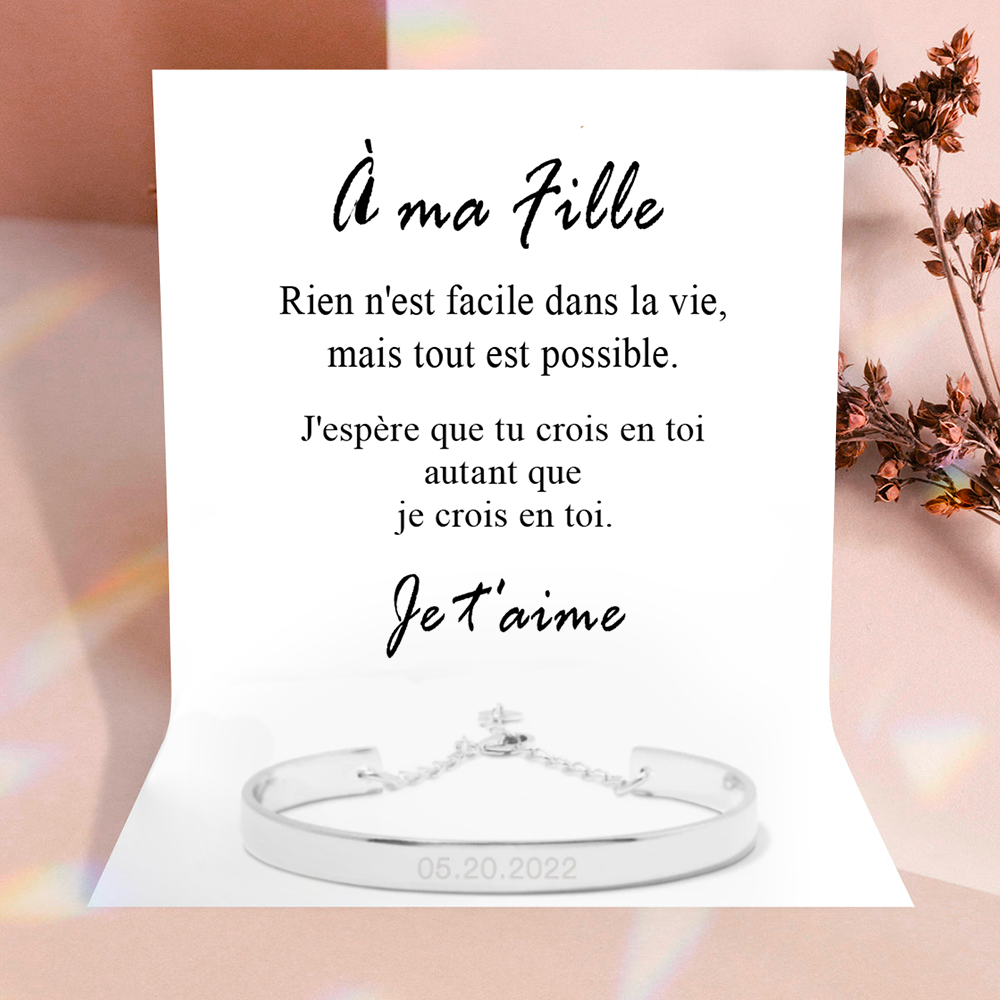 À ma fille - N'oublie jamais que je t'aime - Or Rose