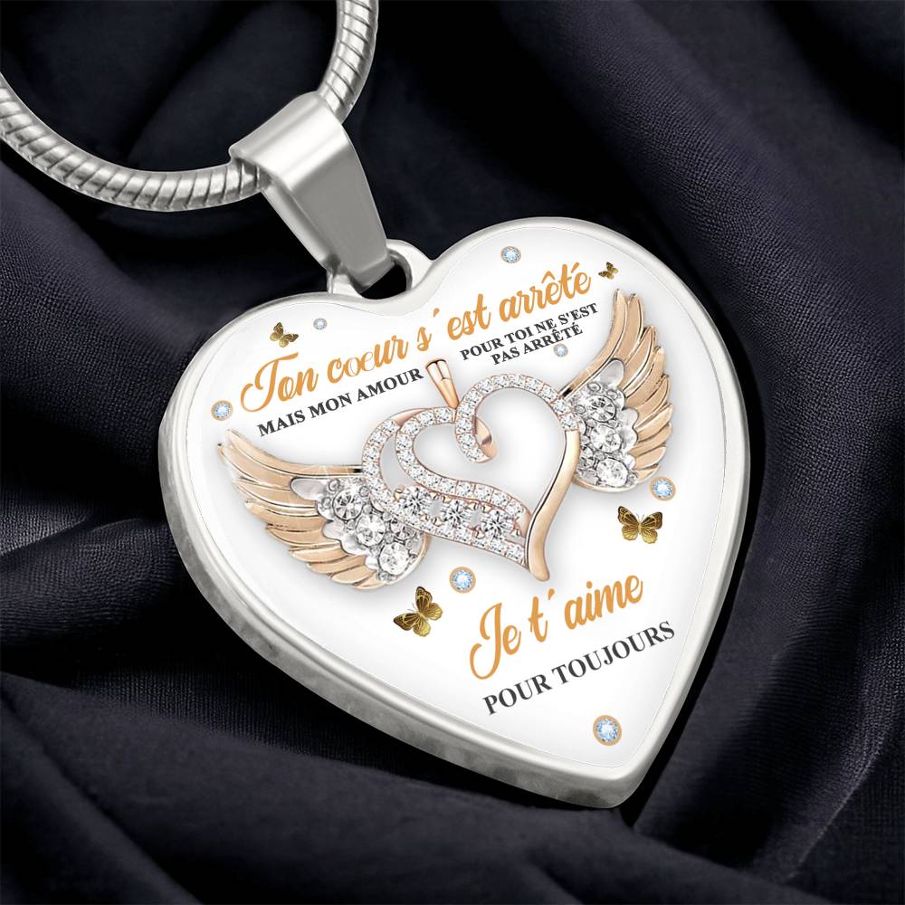 Collier coeur - Je t'aime pour toujours - Or