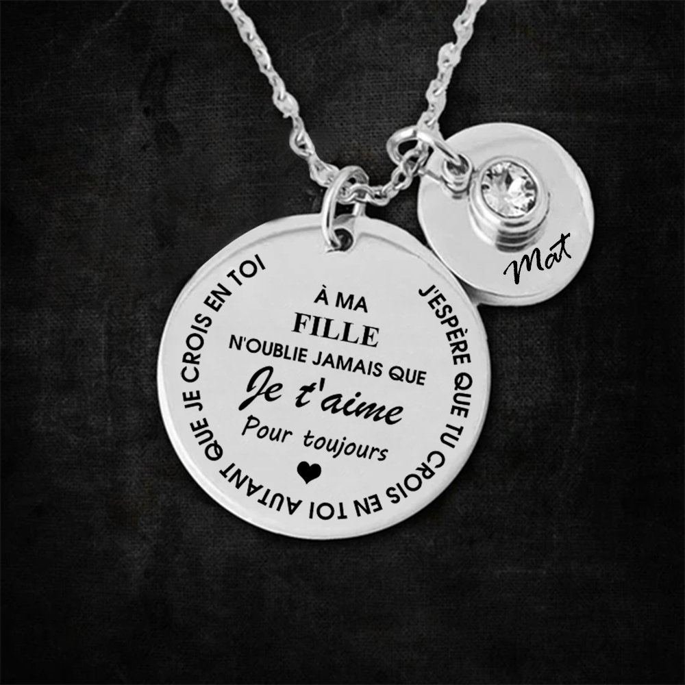 Collier familial - N'oublie jamais que je t'aime