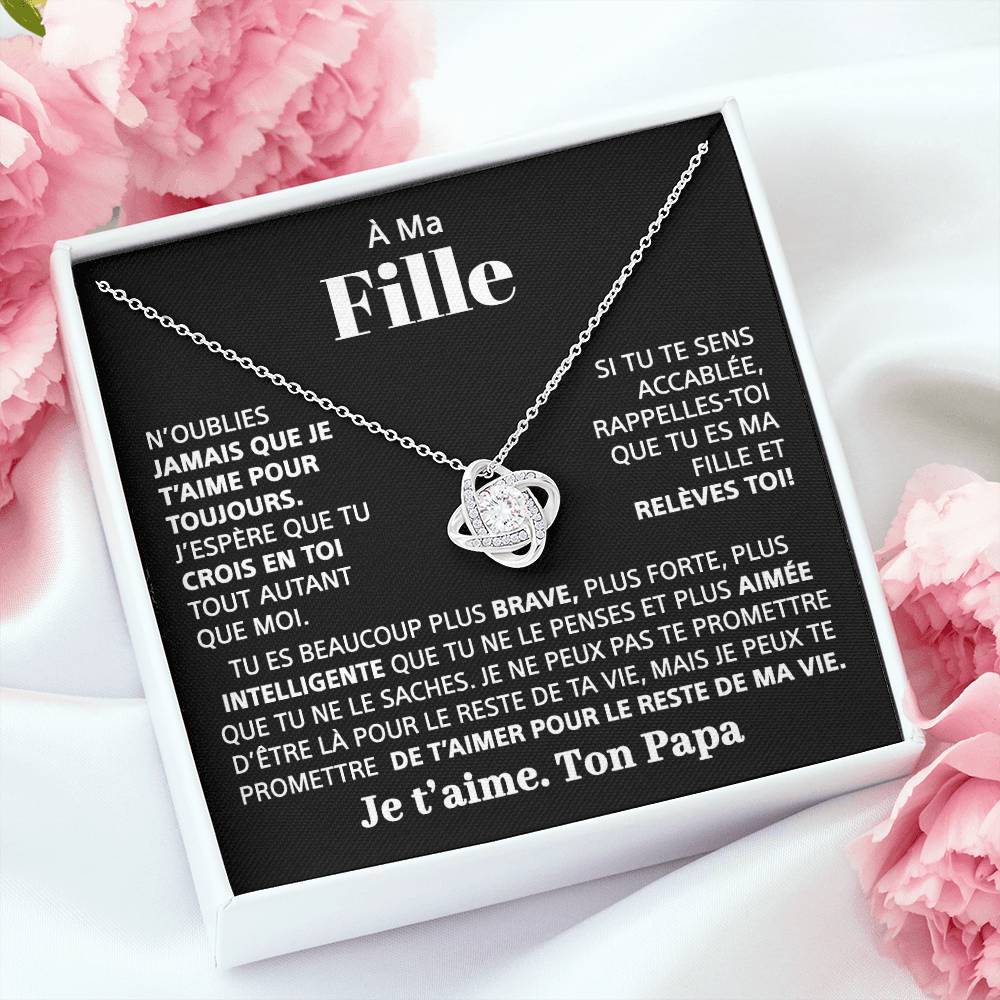 À ma Fille – Collier avec nœud d’amour « Je crois en toi »