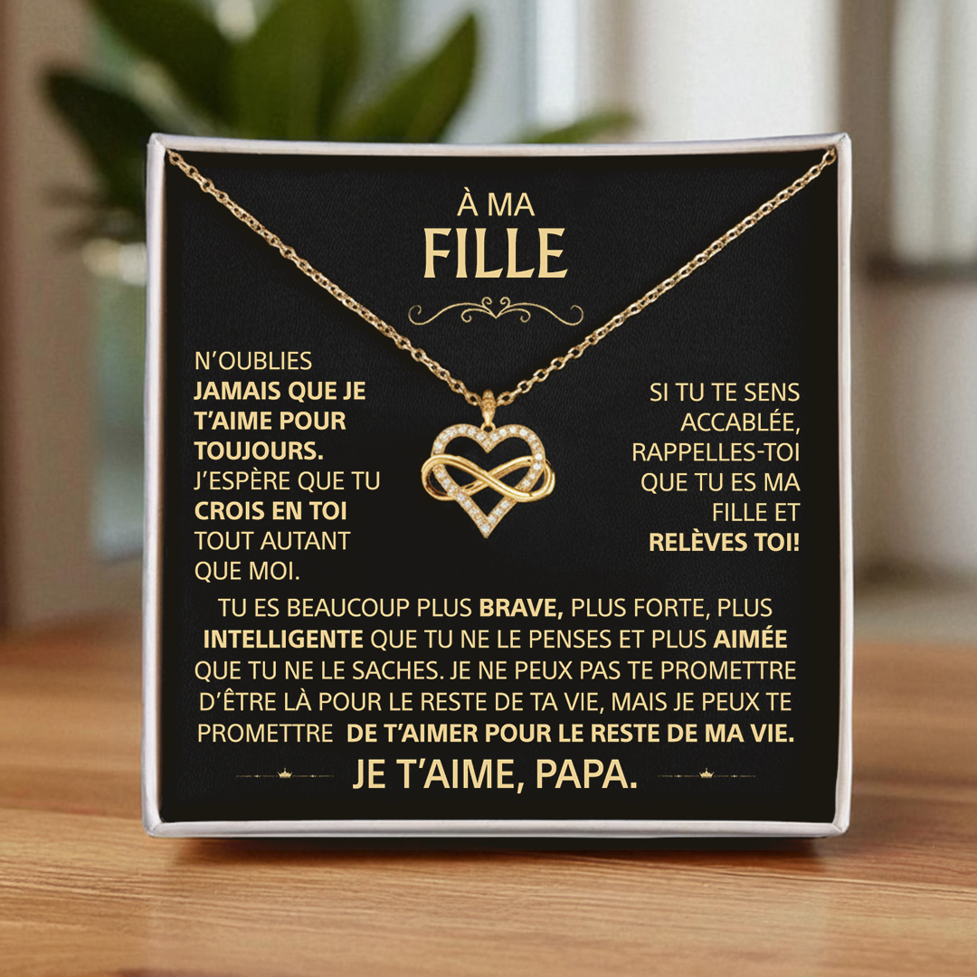À ma Fille - Collier Cœur Infini