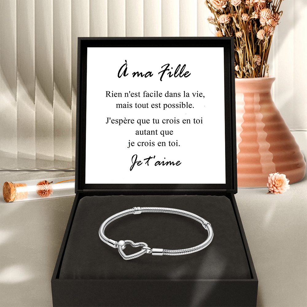 À ma Fille - Bracelet coeur