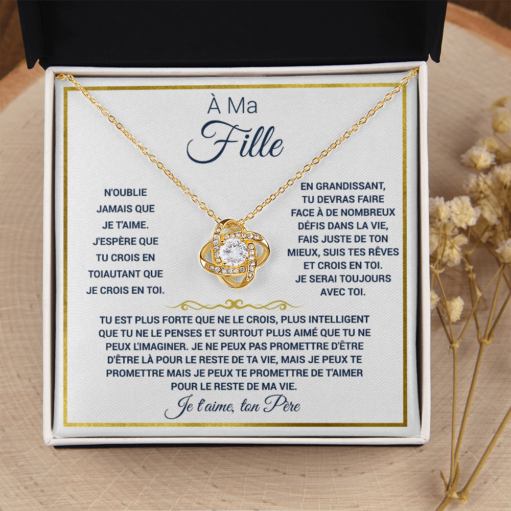 À ma fille - Collier Noeud d'Amour