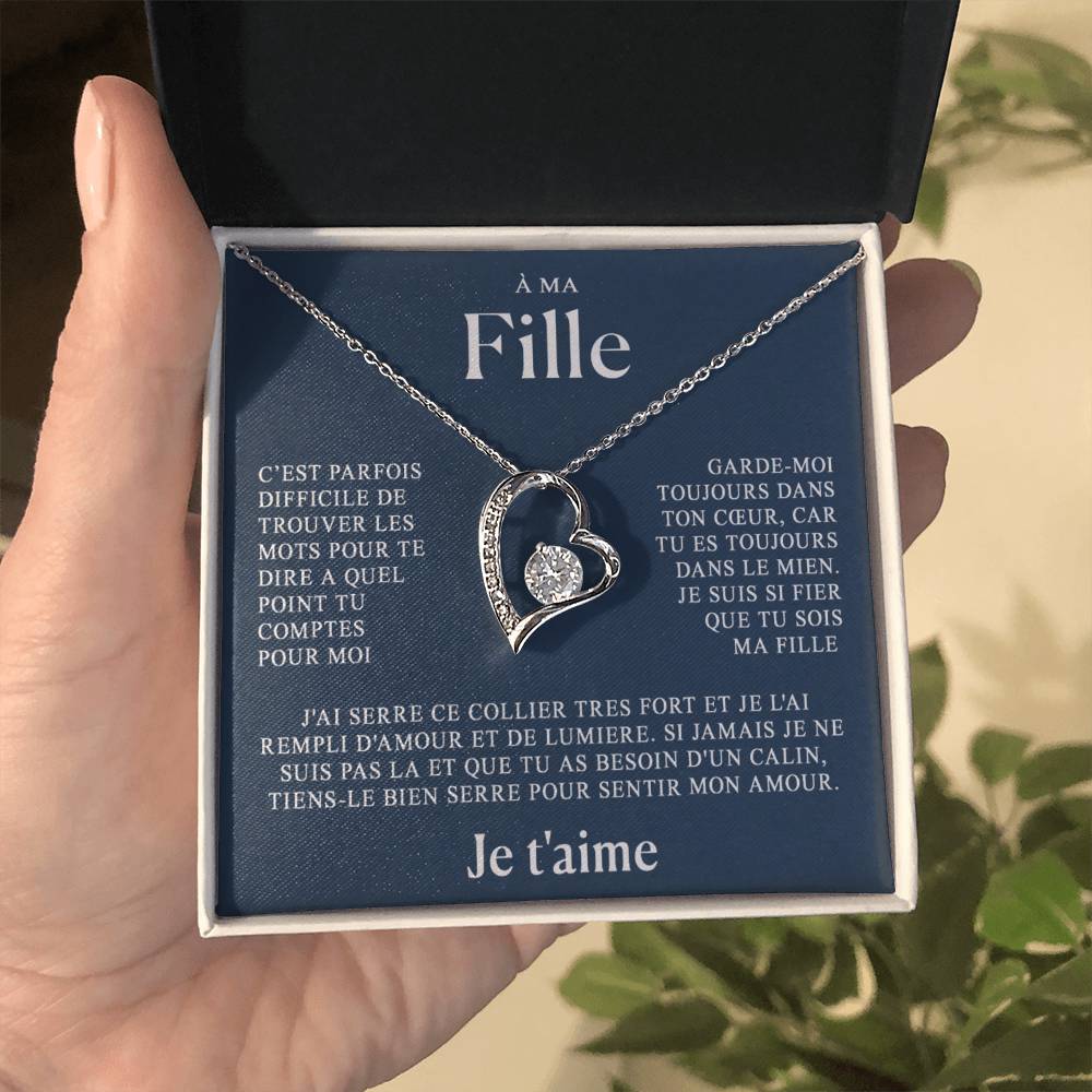 À ma Fille - Collier coeur