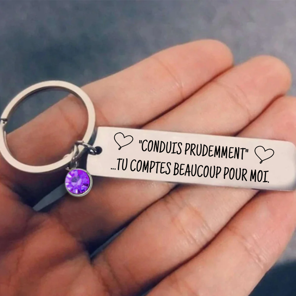 Conduisez en toute sécurité - Porte-clés Birthstone