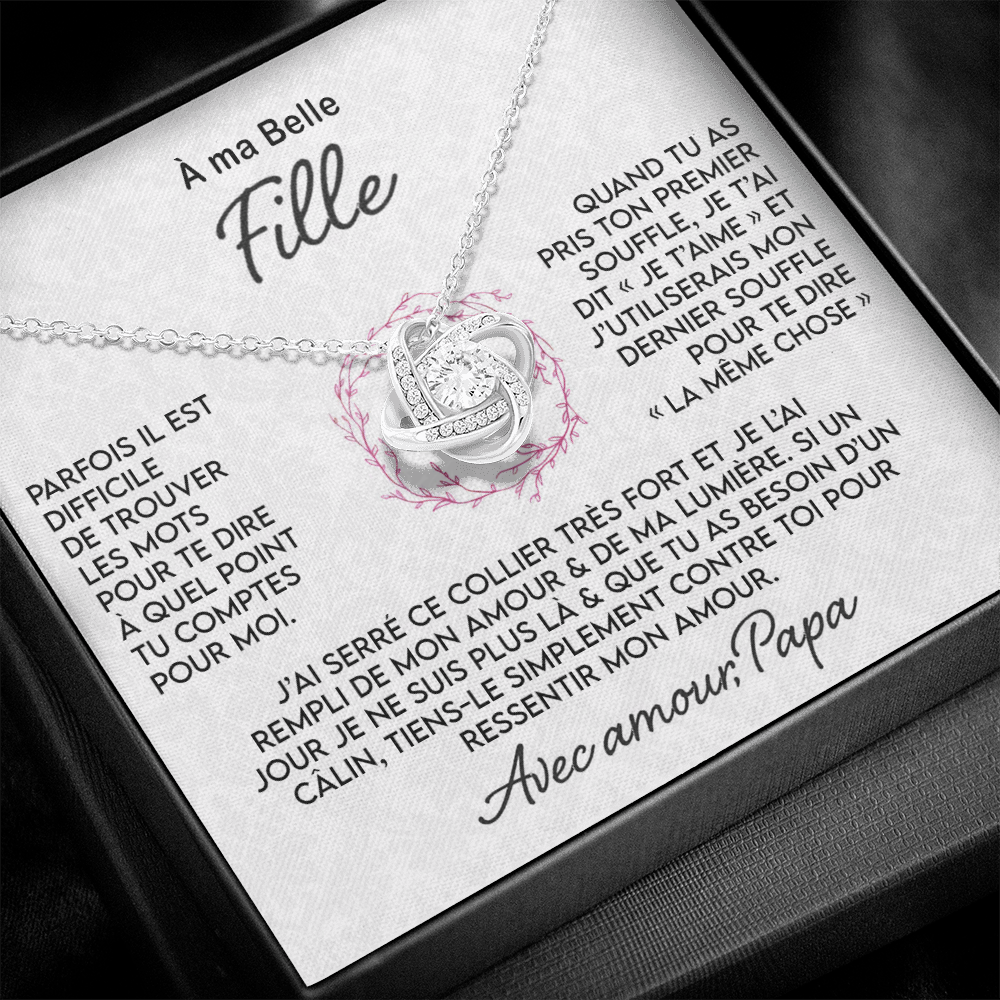 À ma Fille - Collier nœud First Breath, de papa