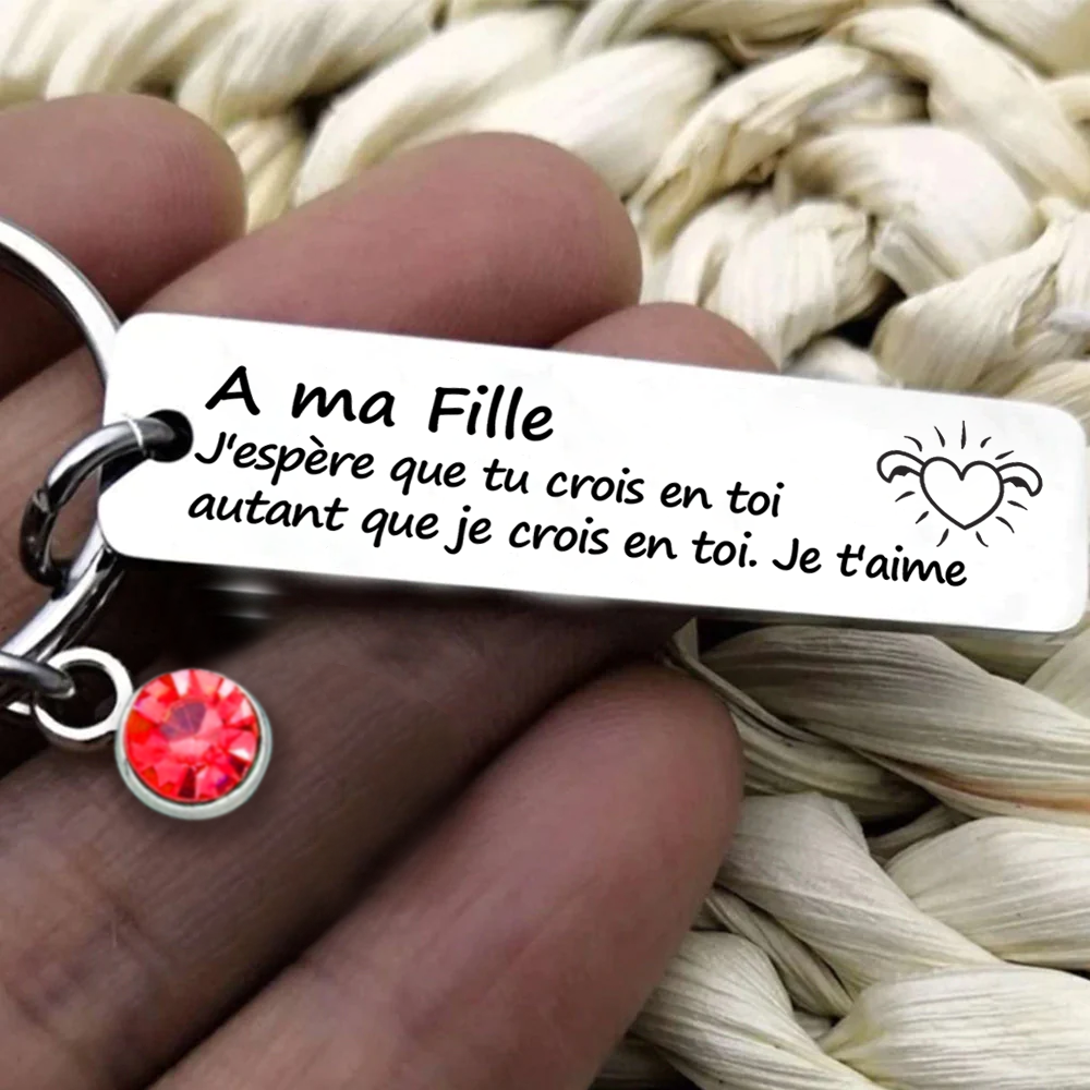 Porte-clés familial - Pendentif porte-clés Pierre de Naissance