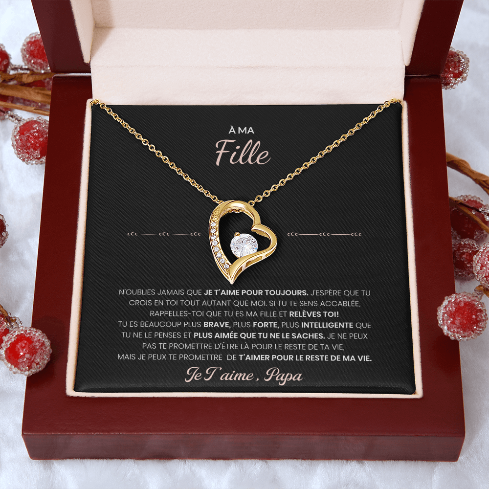 À ma Fille – Collier nœud d'amour éternel