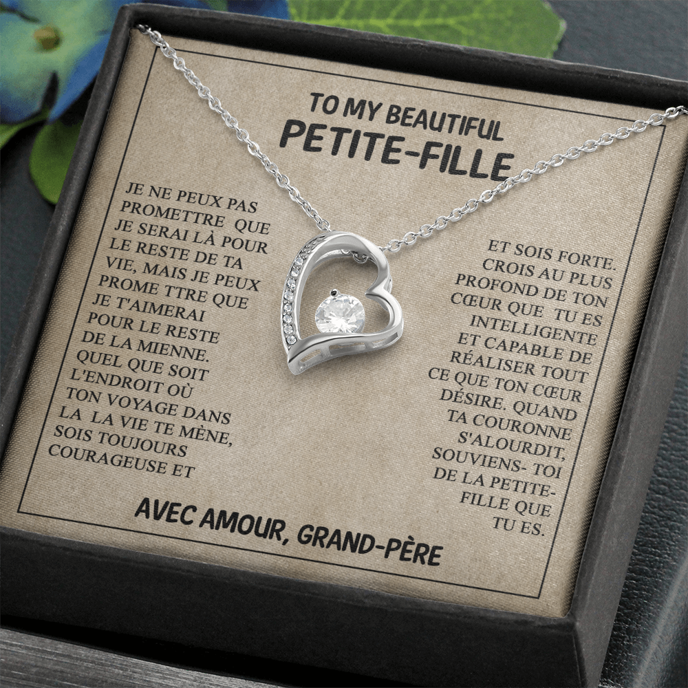 À ma belle Petite-fille - Sois courageuse et forte - Collier cœur