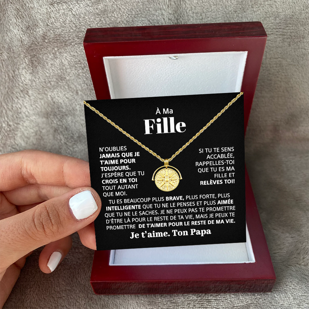 À ma Fille - Collier Soleil et Force