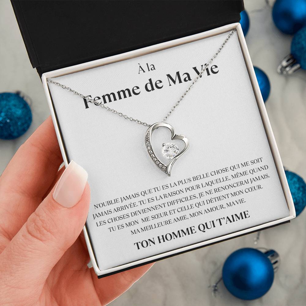 À la Femme de ma Vie - Collier coeur d'amour