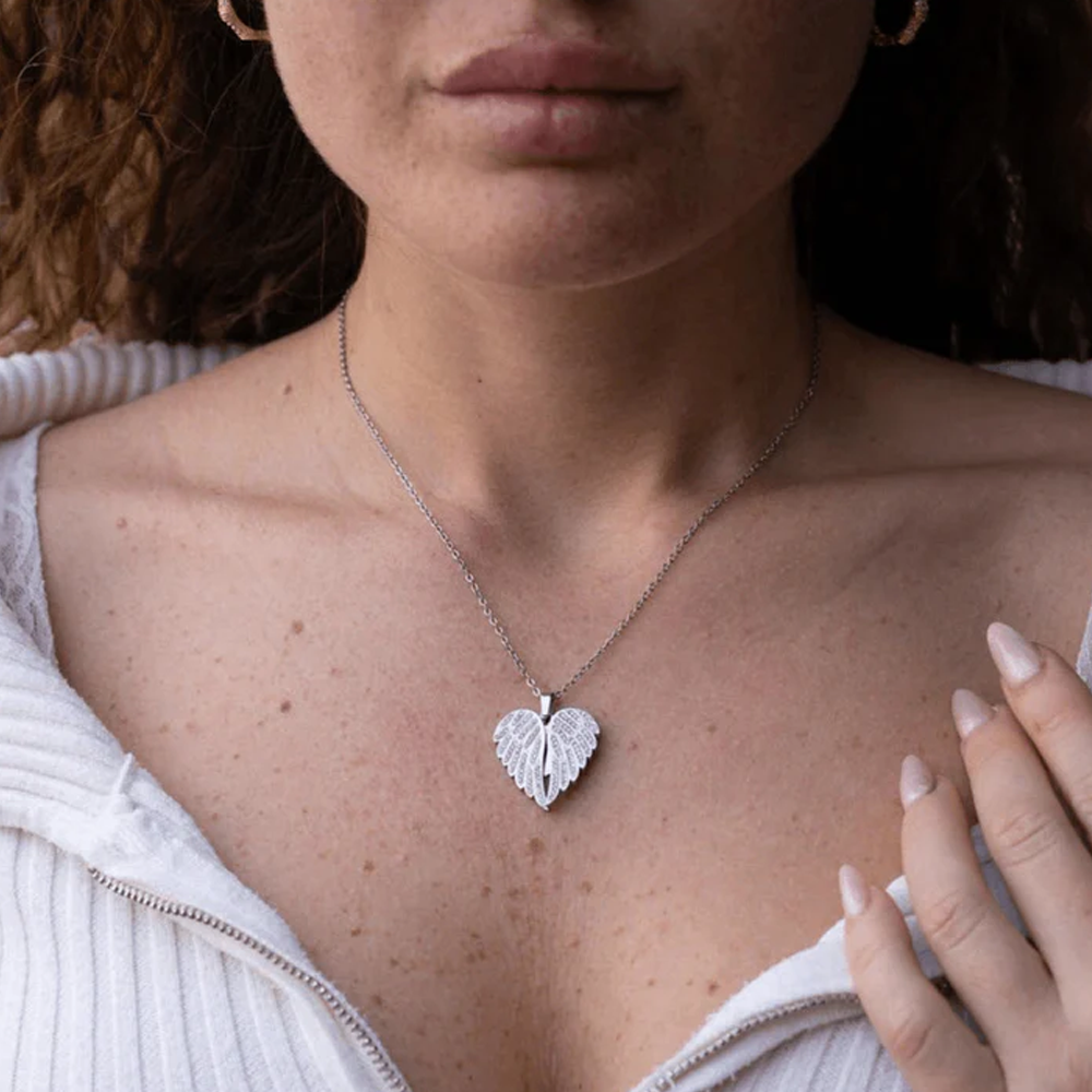 Je te garderai toujours dans mon cœur - Collier ange coeur - Or