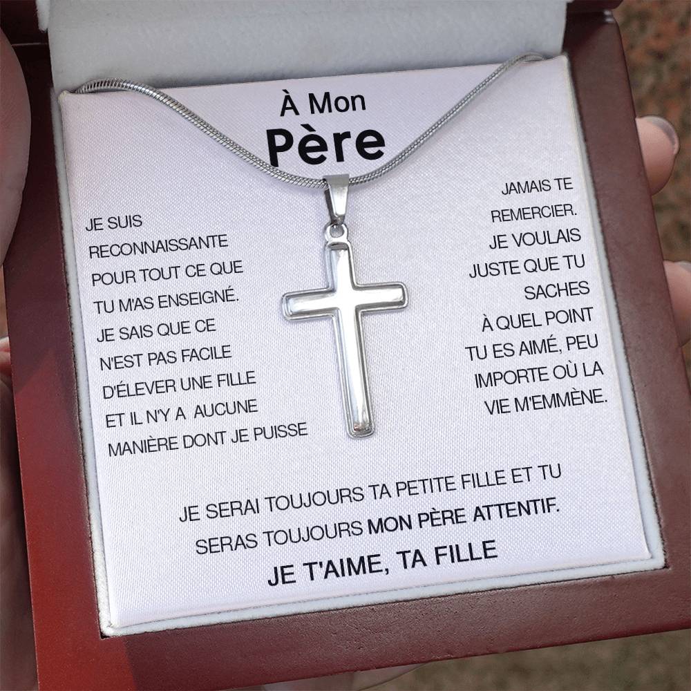 À mon Papa - Collier croix de luxe