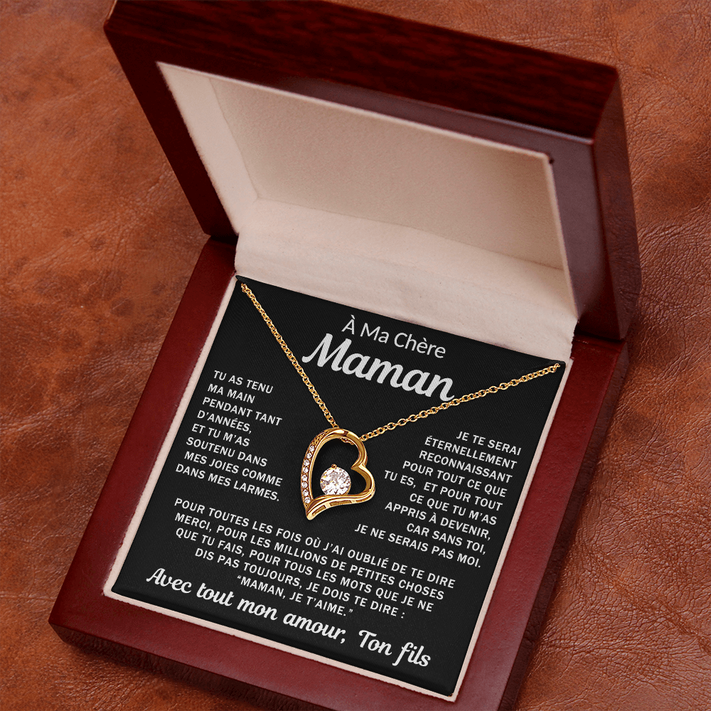 À ma Maman bien-aimée - Collier cœur
