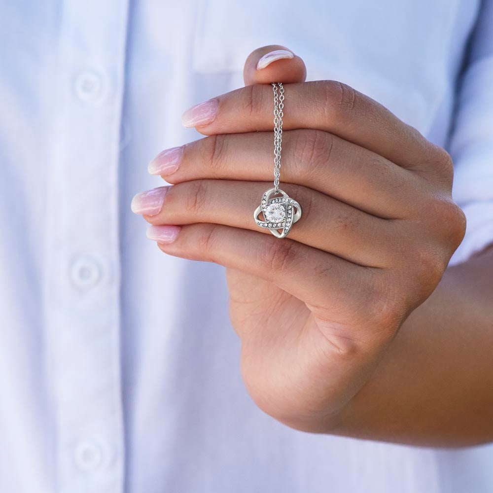 À ma Belle Femme "Je ne peux pas vivre sans toi" Collier nœud d'amour