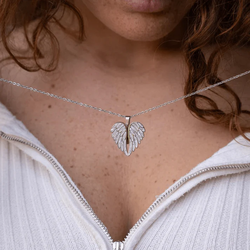 Je te garderai toujours dans mon cœur - Collier ange coeur - Or