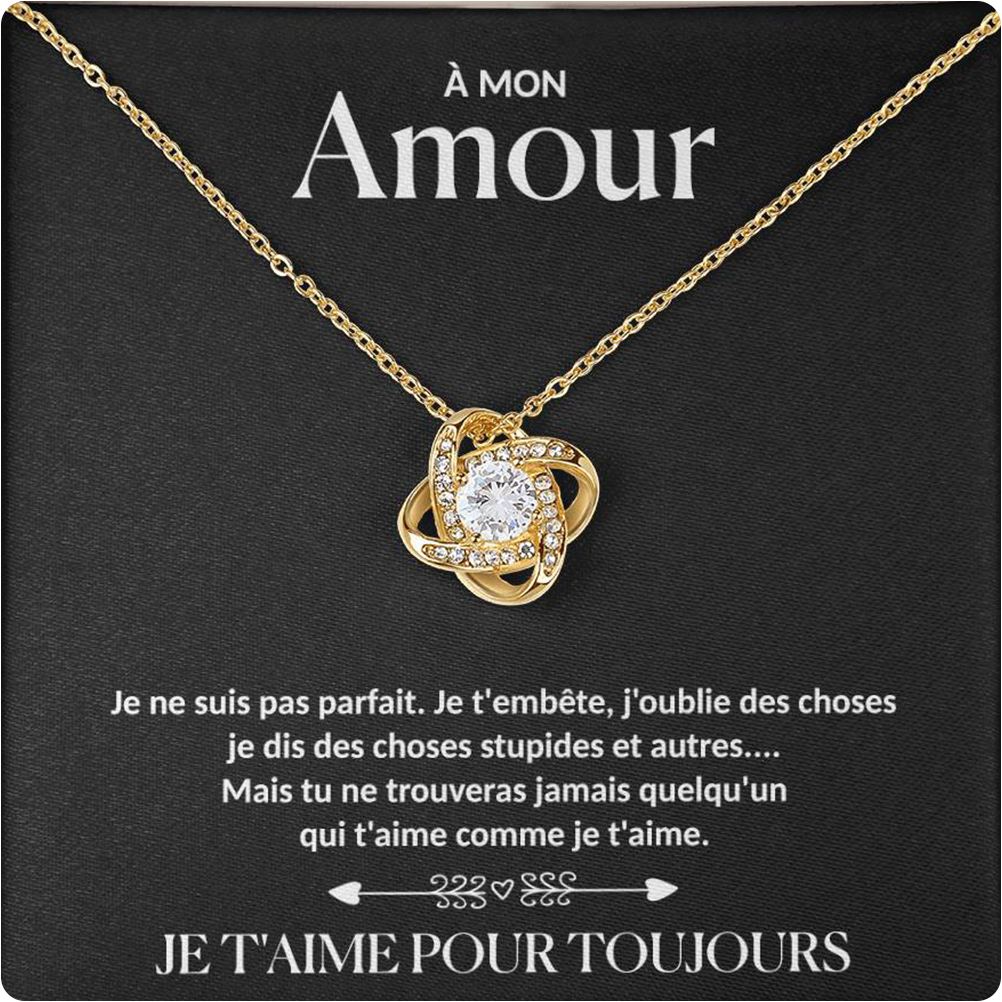 À mon Amour - Collier rose pour toujours - Or