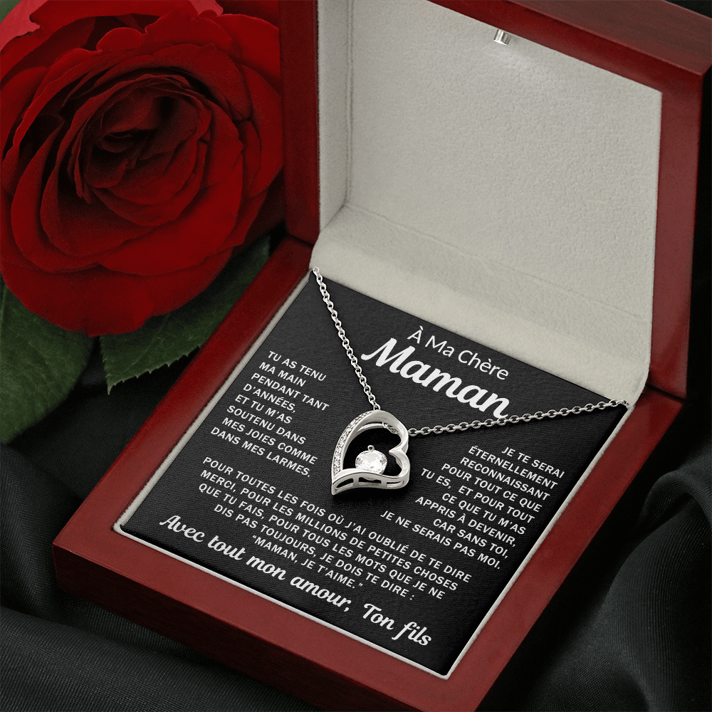 À ma Maman bien-aimée - Collier cœur