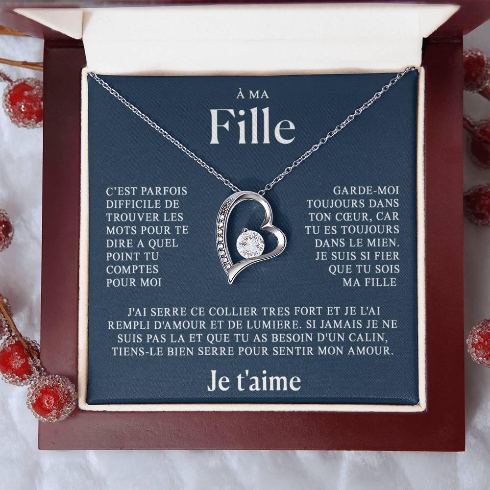 À ma Fille - Collier coeur