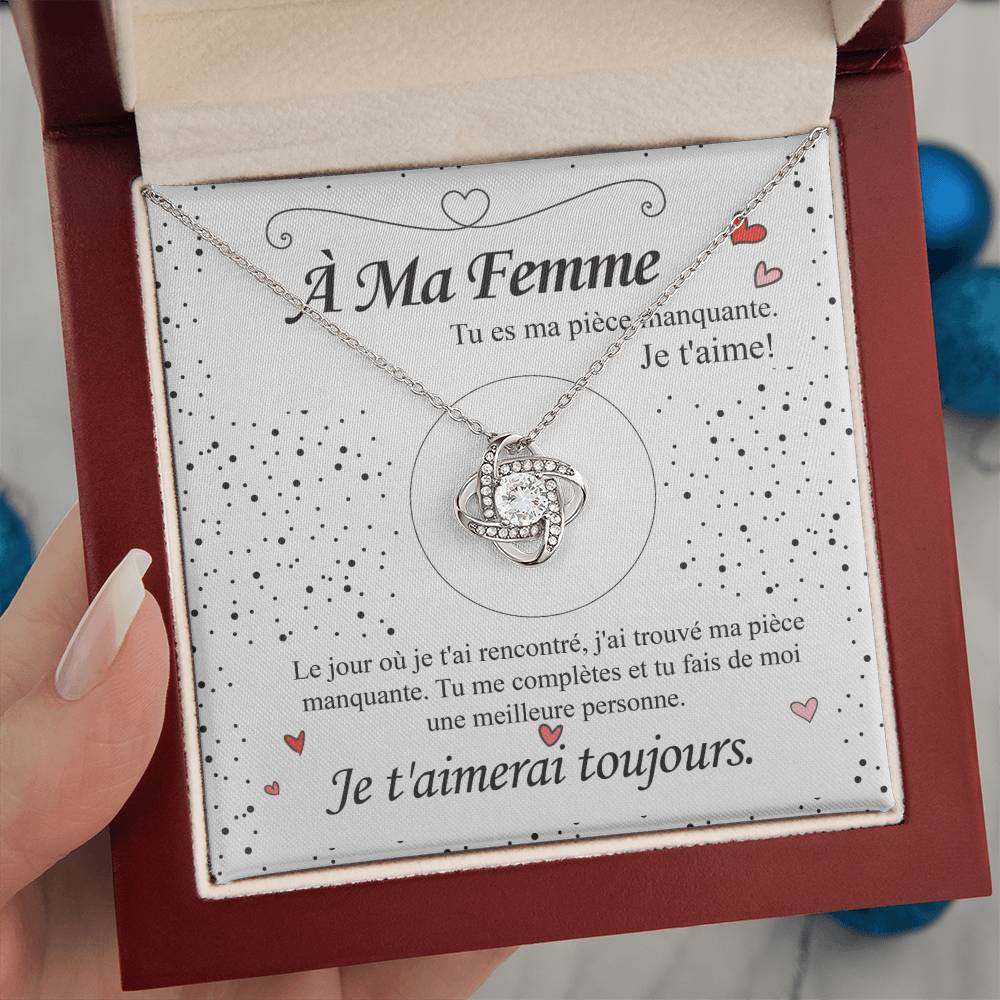 À ma Femme - Collier Noeud d'Amour