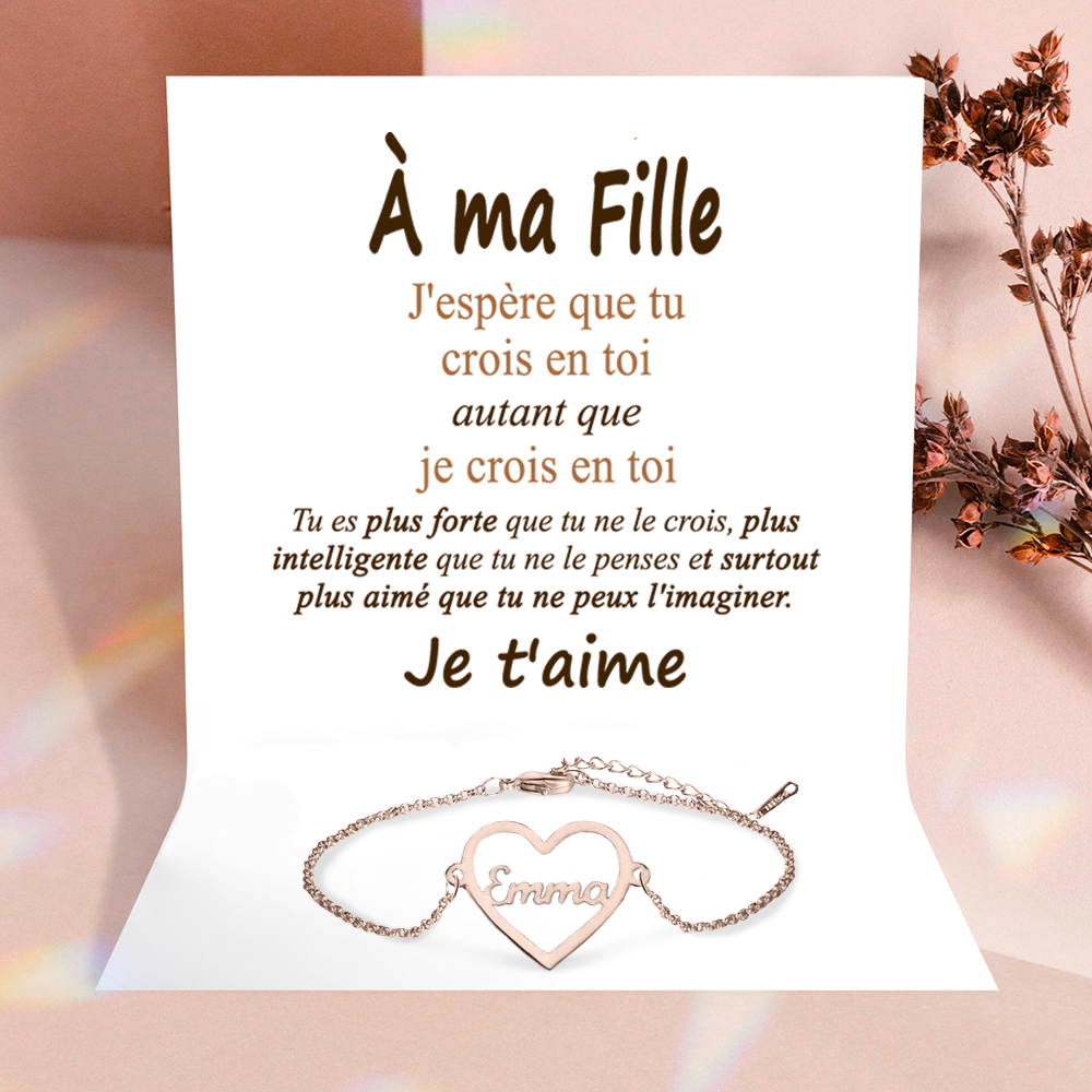 À ma Fille - Bracelet coeur