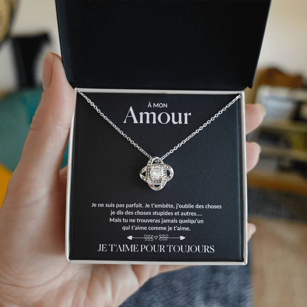 À Mon Amour - Collier nœud d'amour  - Or