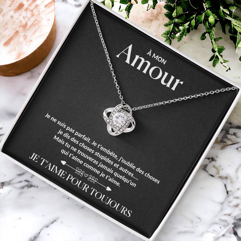 À Mon Amour - Collier nœud d'amour  - Or