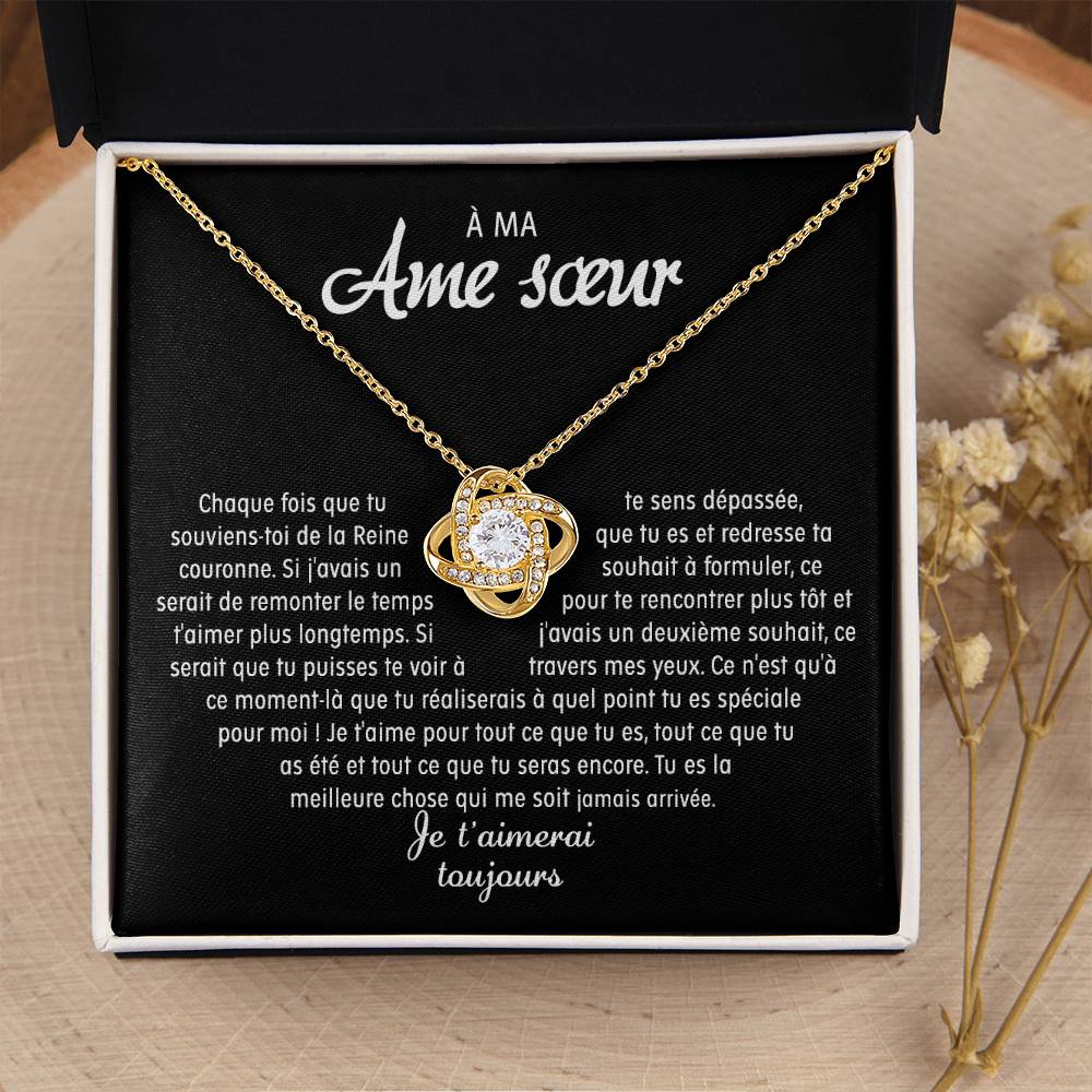 À Ma Âme Sœur - Collier Nœud D'amour - Or