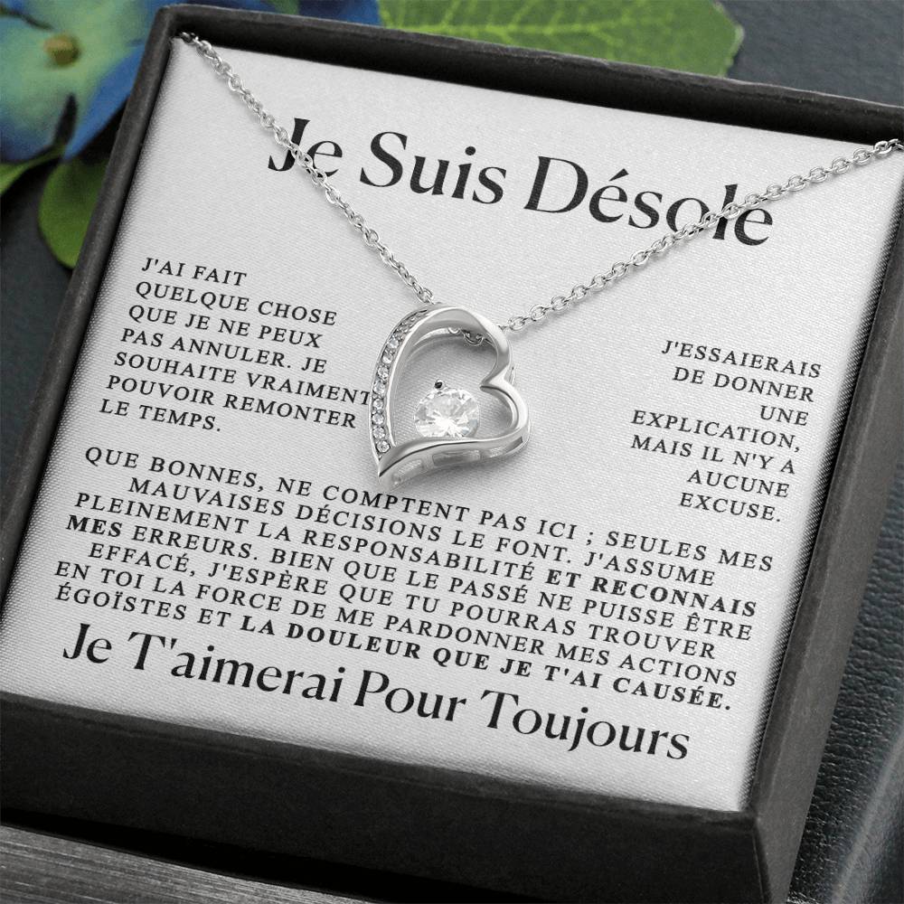 Cadeau d'excuses pour elle - Collier coeur