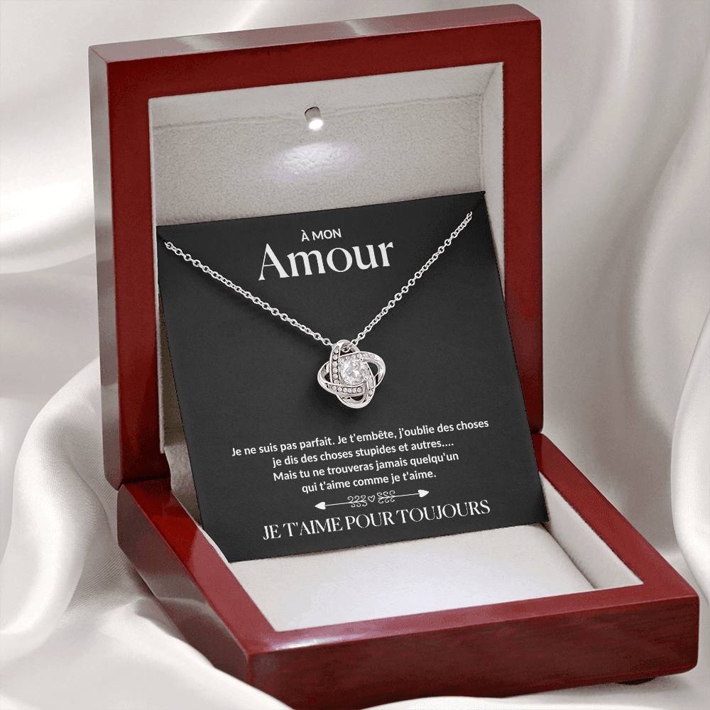 À Mon Amour - Collier nœud d'amour  - Or