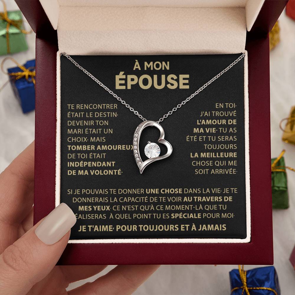 À mon  Épouse - Collier coeur