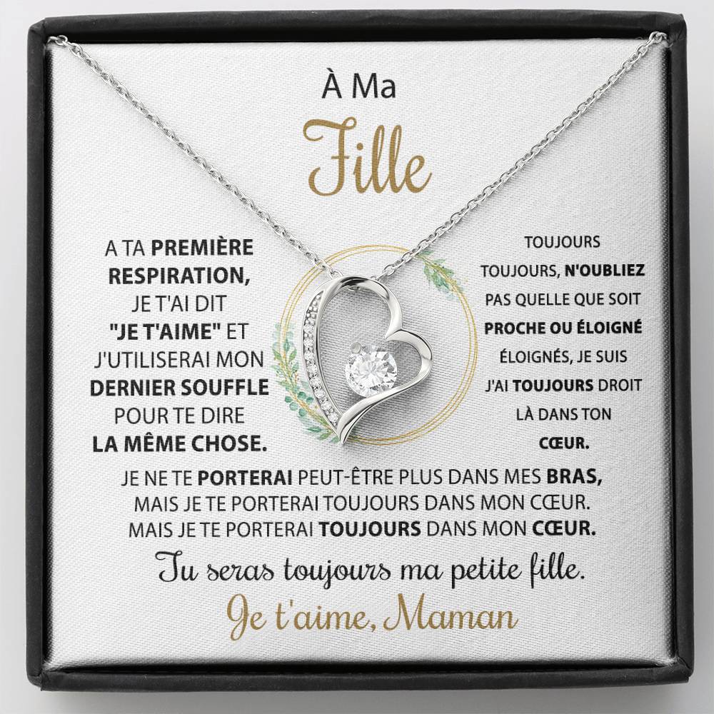 À ma fille - Collier coeur d'amour, de maman